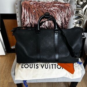 Louis Vuitton Black Keepall 50 Bag